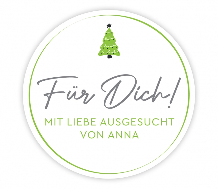Personalisierte Weihnachtsaufkleber modern Tanne