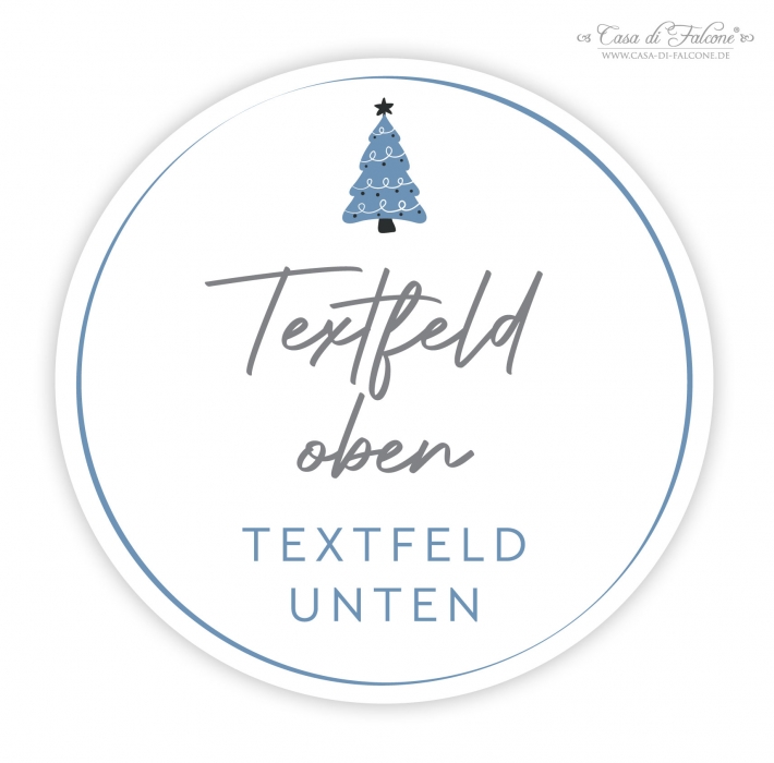 Personalisierte Weihnachtsaufkleber modern Tanne