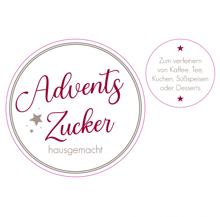 Aufkleber Adventszucker hausgemacht
