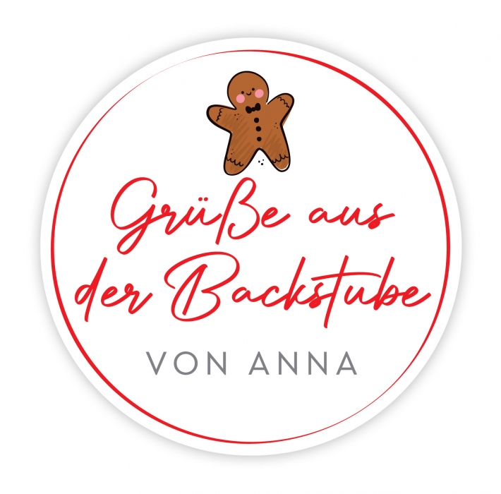 Personalisierte homemade Aufkleber Lebkuchenmann