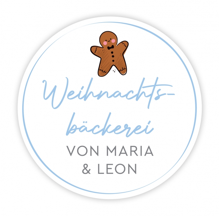 Personalisierte homemade Aufkleber Lebkuchenmann