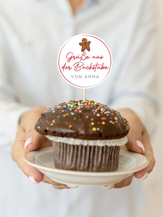Personalisierte homemade Aufkleber Lebkuchenmann