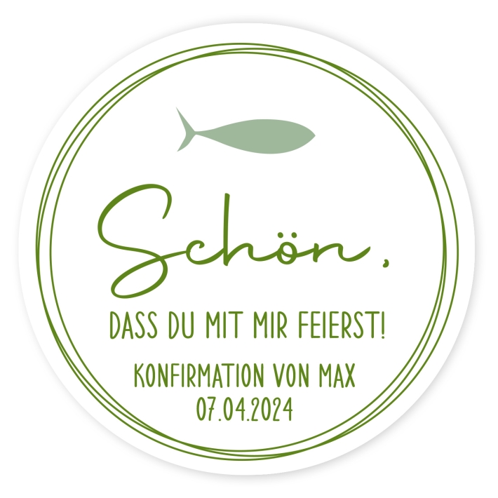 Personalisierte Aufkleber Fisch modern