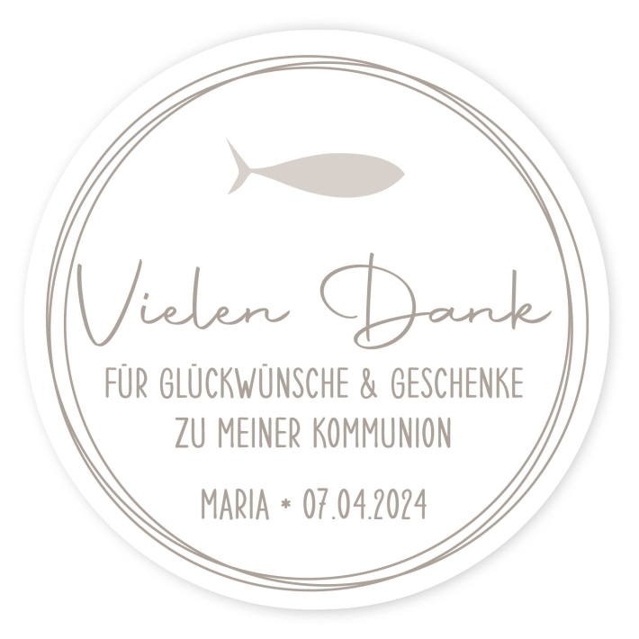 Personalisierte Aufkleber Fisch modern