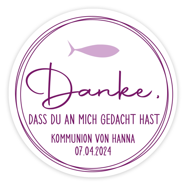 Personalisierte Aufkleber Fisch modern