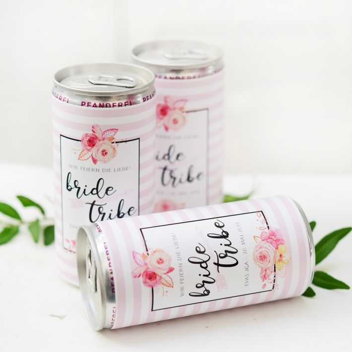 JGA I Hochzeit Banderole fr Prosecco Dosen Boho style