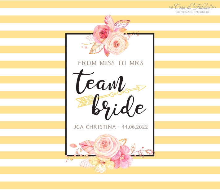 JGA I Hochzeit Banderole fr Prosecco Dosen Boho style