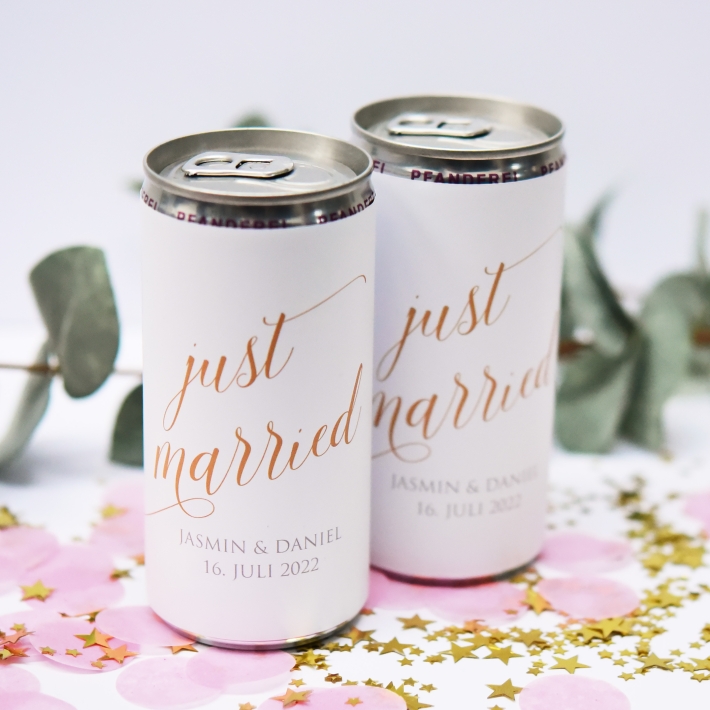 JGA I Hochzeit Banderole fr Prosecco Dosen Kalligrafie