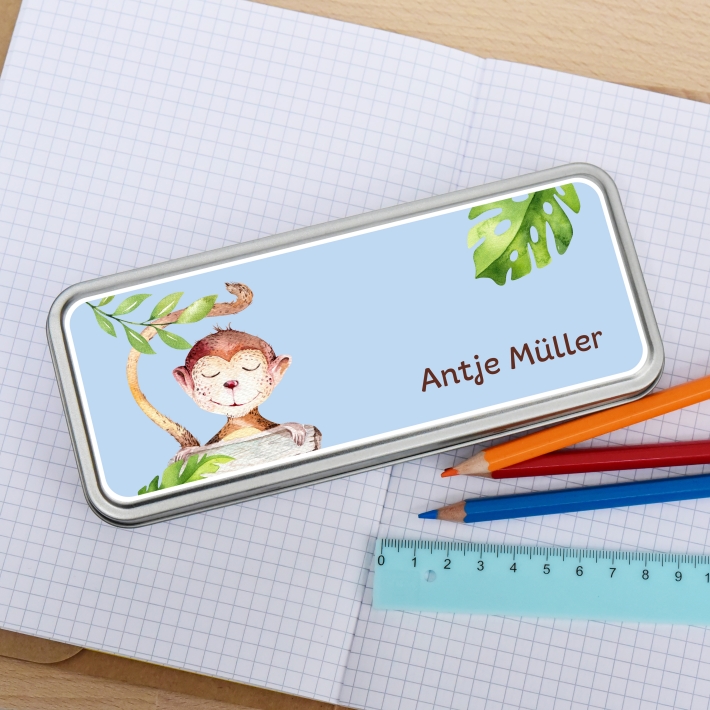 Stiftedose I Stiftebox fr die Schule Affe