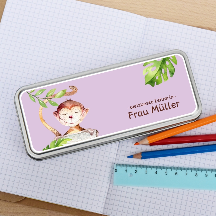 Stiftedose I Stiftebox fr die Schule Affe