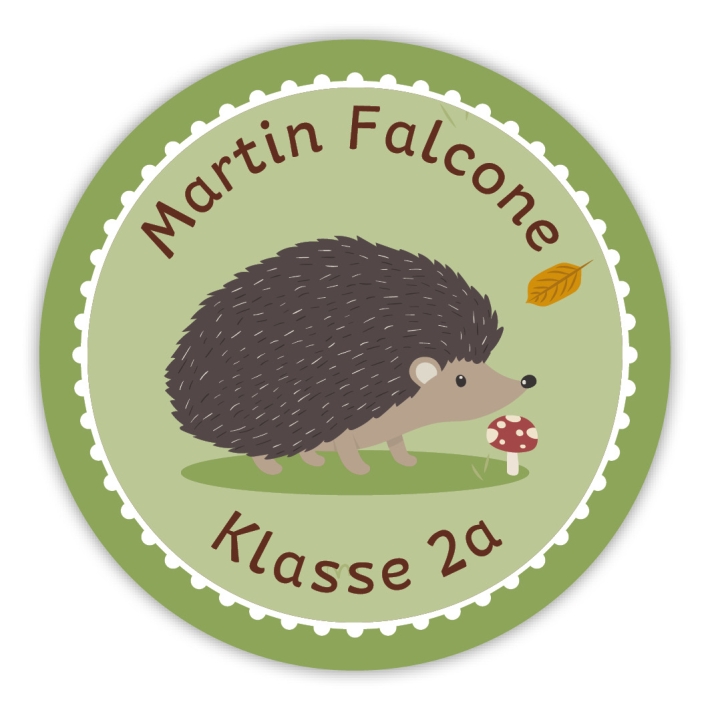 Schulaufkleber I Namensaufkleber fr die Schule Igel