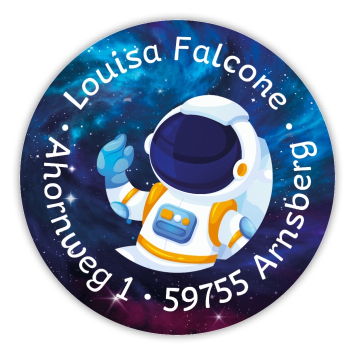 Schulaufkleber I Namensaufkleber fr die Schule Astronautin