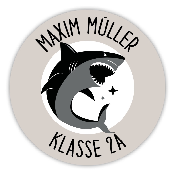 Schulaufkleber I Namensaufkleber fr die Schule Hai