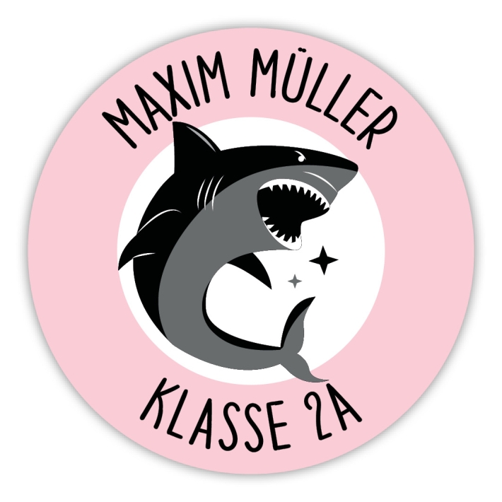Schulaufkleber I Namensaufkleber fr die Schule Hai
