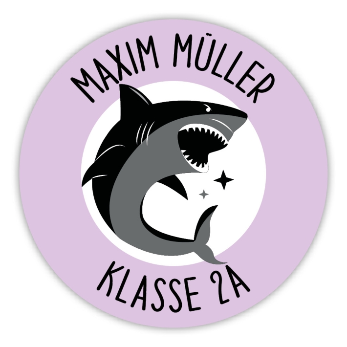 Schulaufkleber I Namensaufkleber fr die Schule Hai