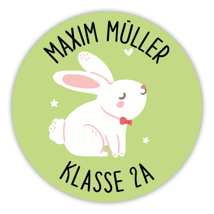 Schulaufkleber I Namensaufkleber fr die Schule Hase