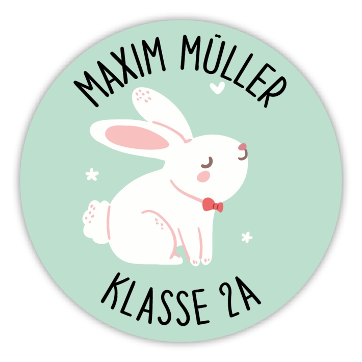 Schulaufkleber I Namensaufkleber fr die Schule Hase