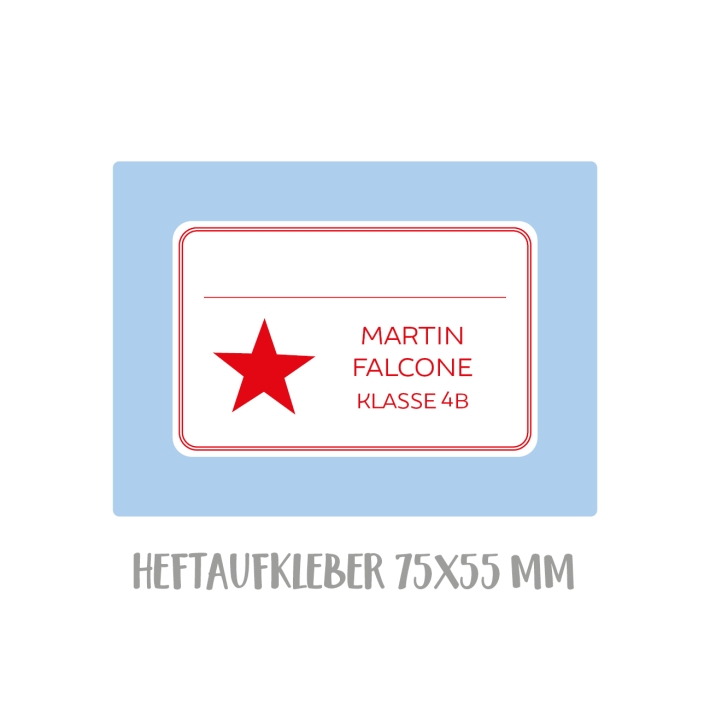 Namensaufkleber Set fr die Schule Stern