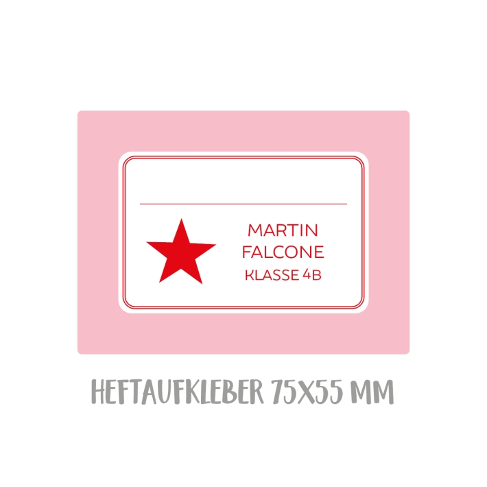 Namensaufkleber Set fr die Schule Stern