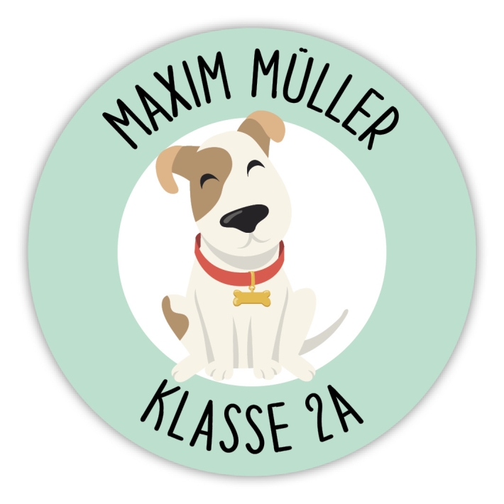Schulaufkleber I Namensaufkleber fr die Schule Hund