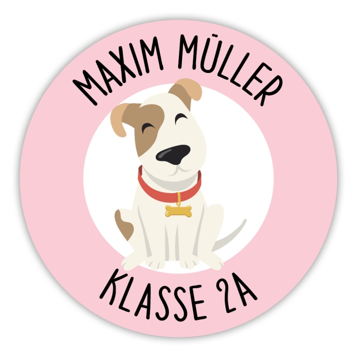 Schulaufkleber I Namensaufkleber fr die Schule Hund