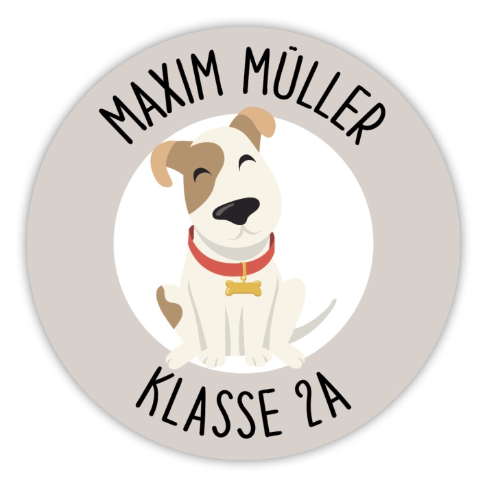 Schulaufkleber I Namensaufkleber fr die Schule Hund