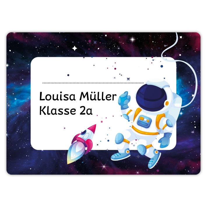 Heftaufkleber I groe Schulaufkleber Astronautin