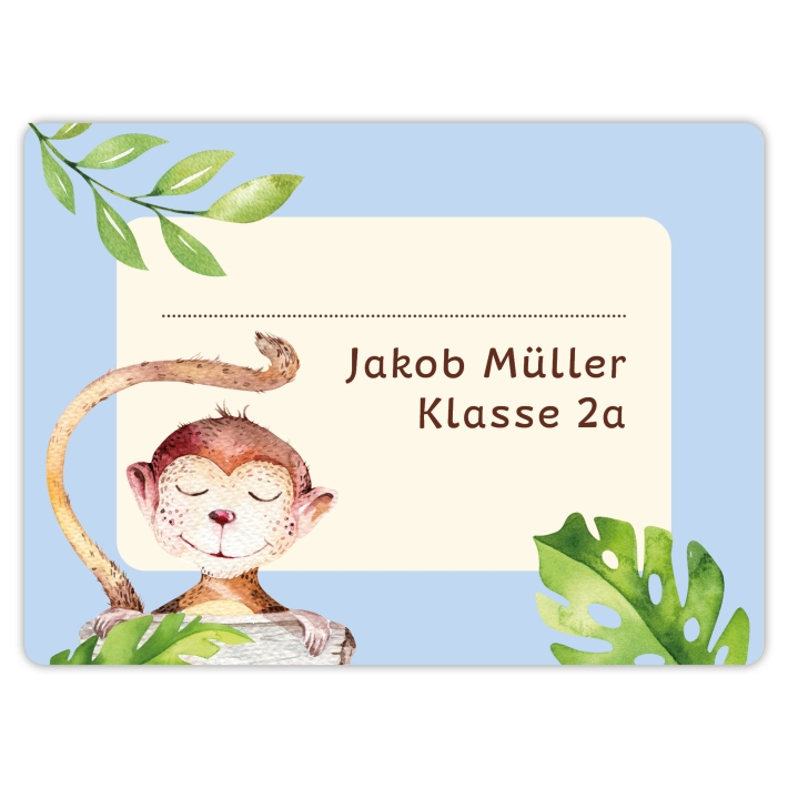 Heftaufkleber I groe Schulaufkleber Affe