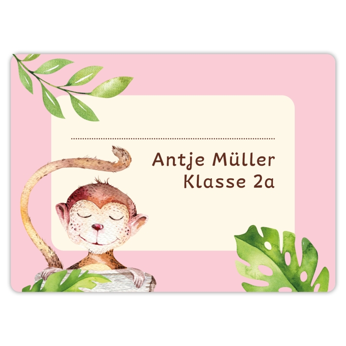 Heftaufkleber I groe Schulaufkleber Affe