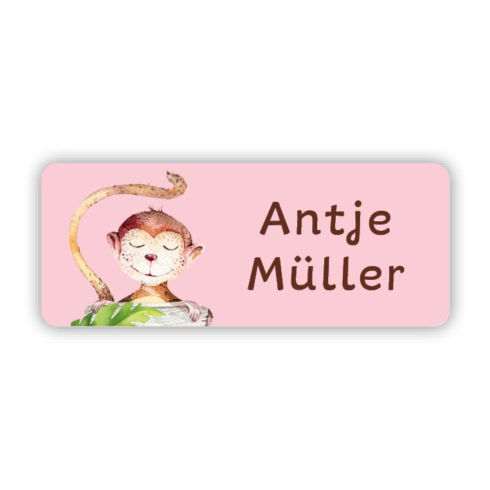 Stifteaufkleber I Kleine Namensaufkleber Affe