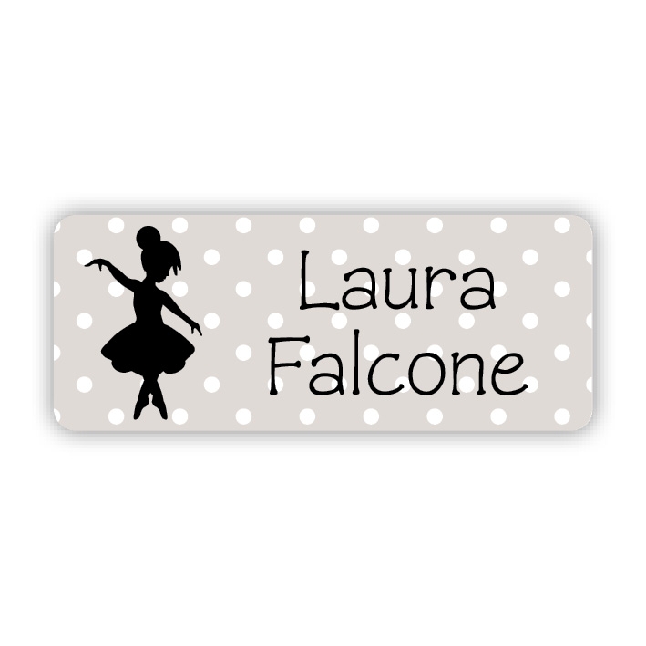 Stifteaufkleber I Kleine Namensaufkleber Ballerina