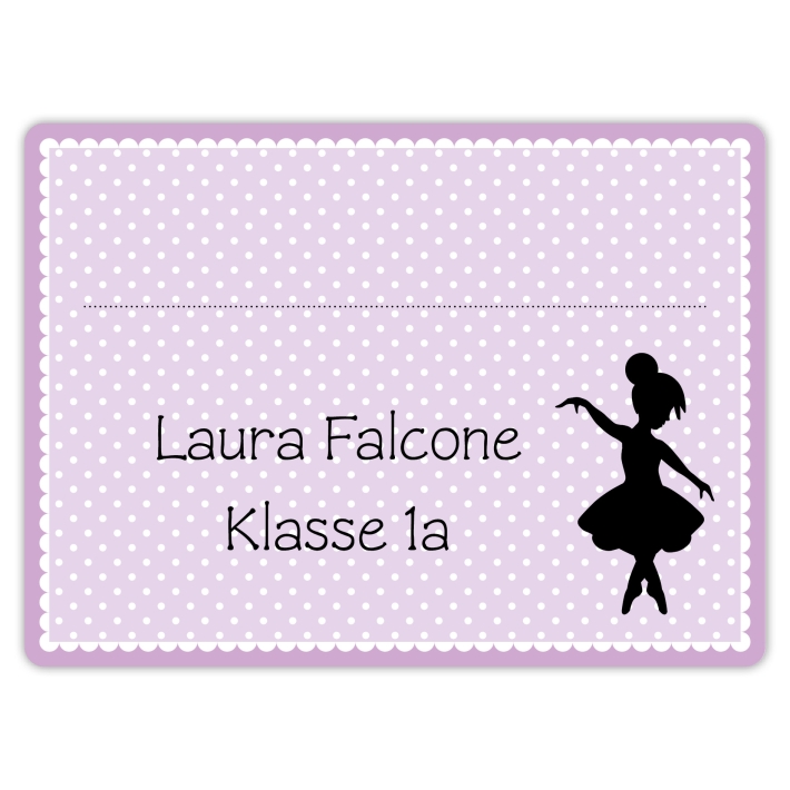 Heftaufkleber I groe Schulaufkleber Ballerina