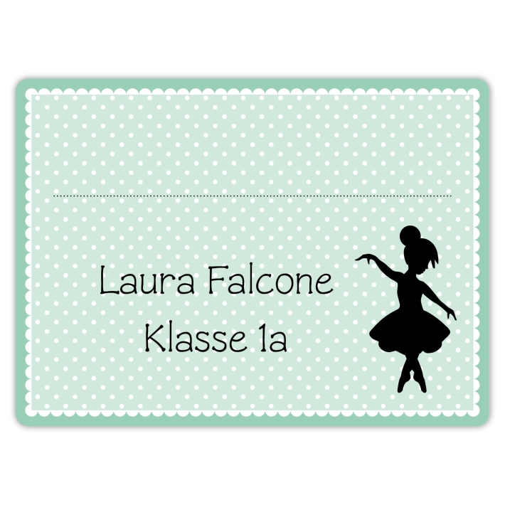 Heftaufkleber I groe Schulaufkleber Ballerina