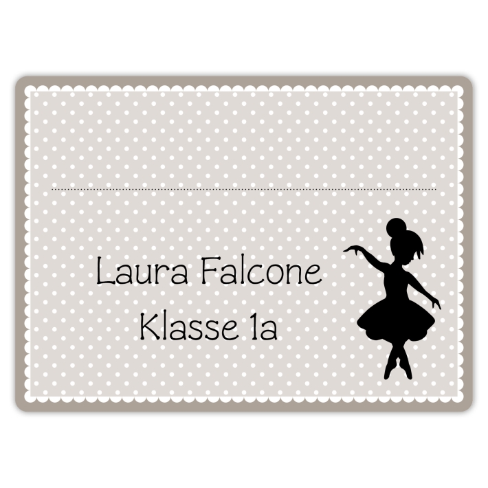Heftaufkleber I groe Schulaufkleber Ballerina