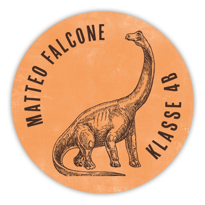 Schulaufkleber I Namensaufkleber fr die Schule Dino