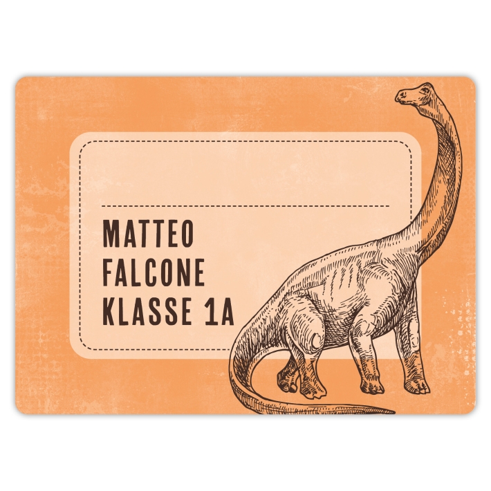 Heftaufkleber I groe Schulaufkleber Dino