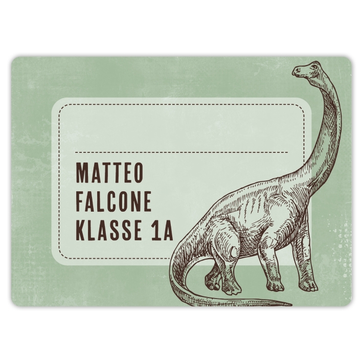 Heftaufkleber I groe Schulaufkleber Dino