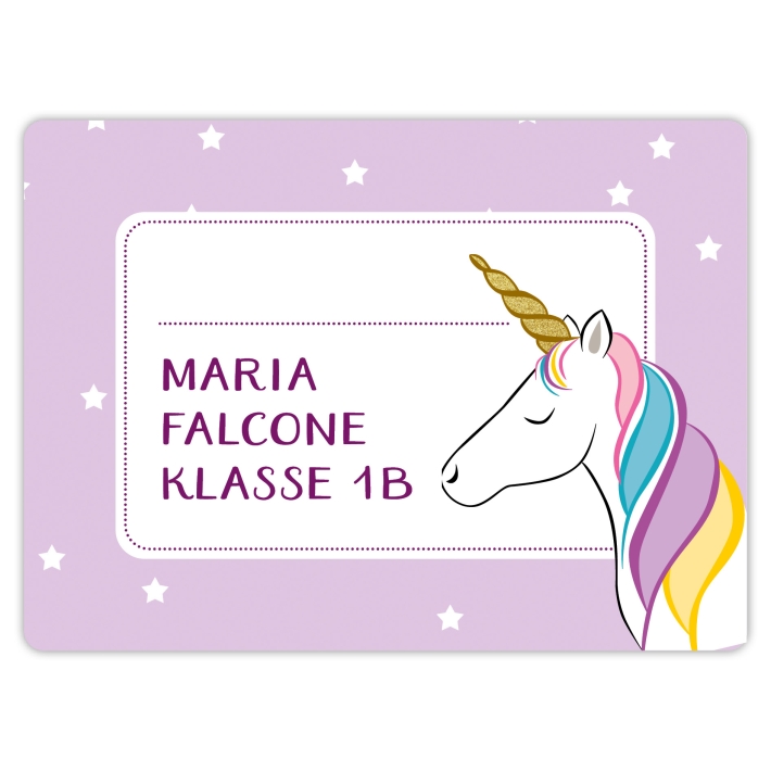 Heftaufkleber I groe Schulaufkleber Einhorn