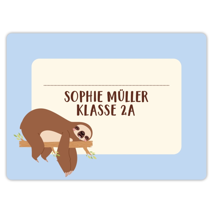 Heftaufkleber I groe Schulaufkleber Faultier