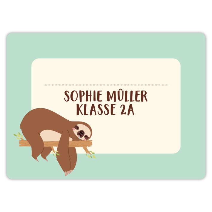 Heftaufkleber I groe Schulaufkleber Faultier