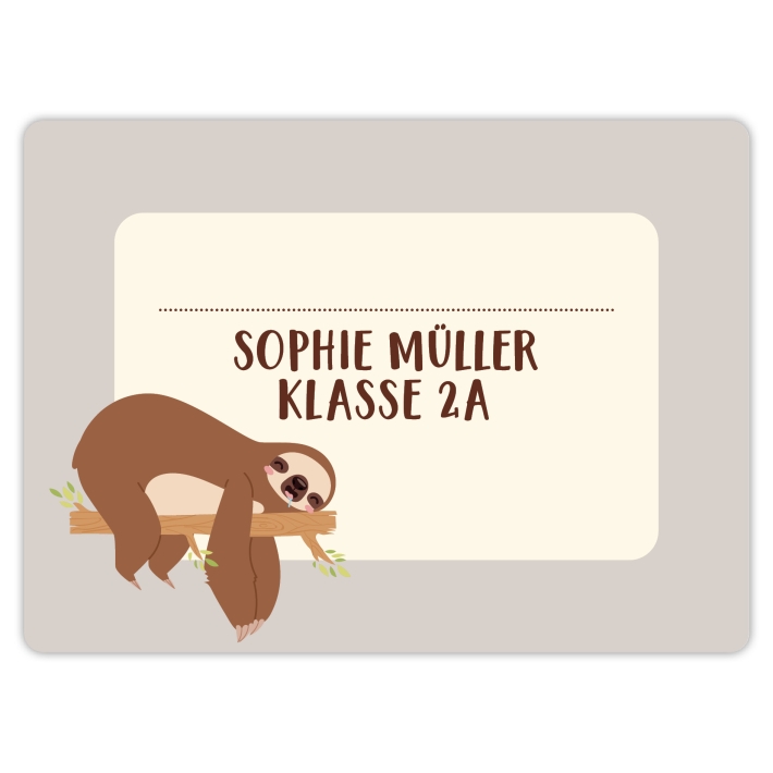 Heftaufkleber I groe Schulaufkleber Faultier
