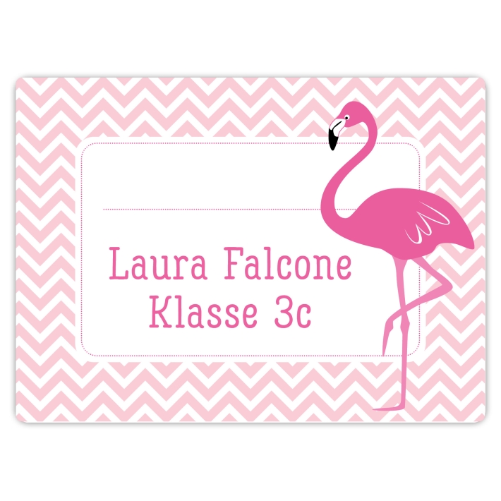 Heftaufkleber I groe Schulaufkleber Flamingo