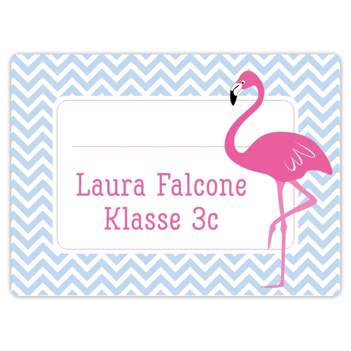 Heftaufkleber I groe Schulaufkleber Flamingo