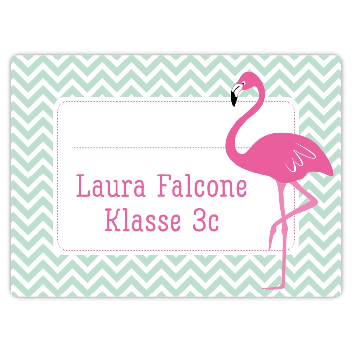 Heftaufkleber I groe Schulaufkleber Flamingo