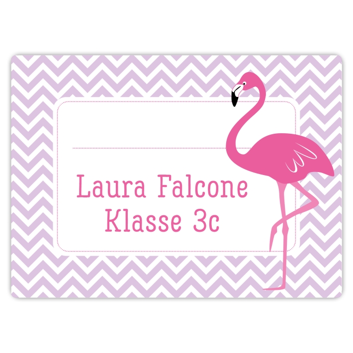 Heftaufkleber I groe Schulaufkleber Flamingo