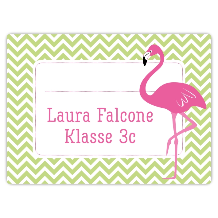Heftaufkleber I groe Schulaufkleber Flamingo
