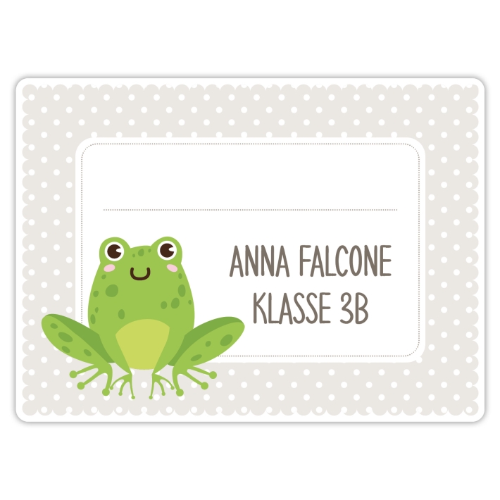 Heftaufkleber I groe Schulaufkleber Frosch