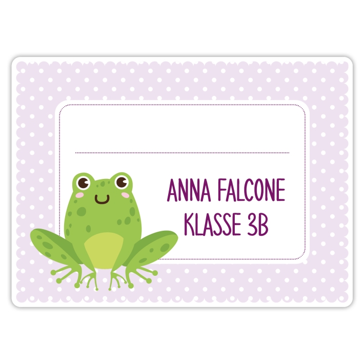Heftaufkleber I groe Schulaufkleber Frosch