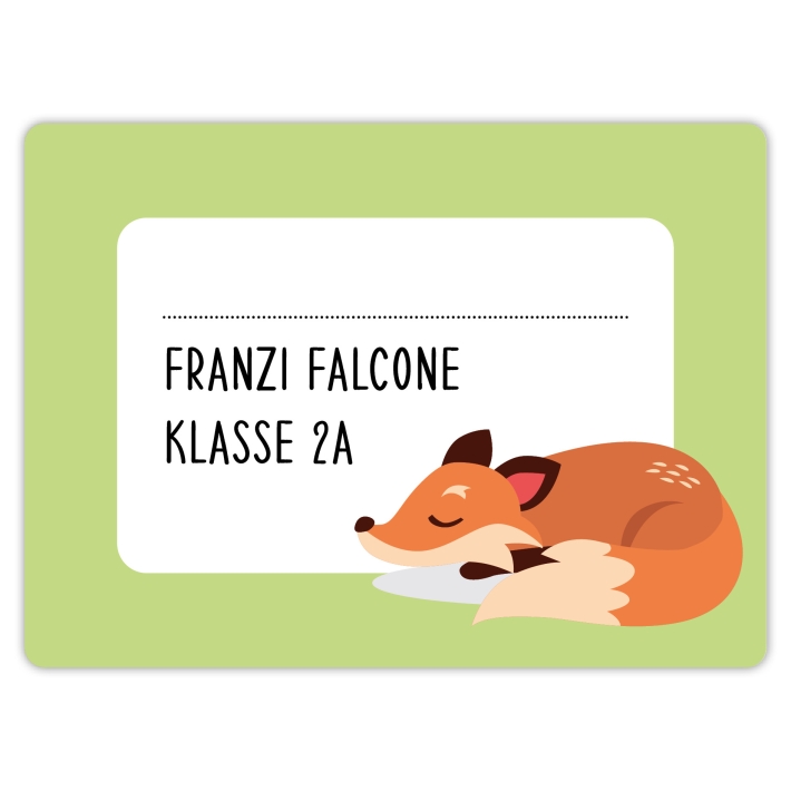 Heftaufkleber I groe Schulaufkleber Fuchs