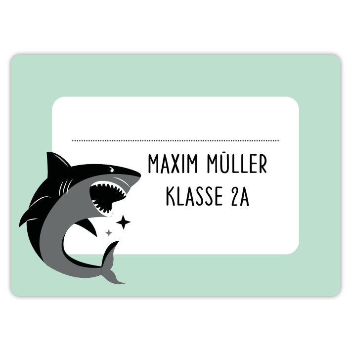 Heftaufkleber I groe Schulaufkleber Hai